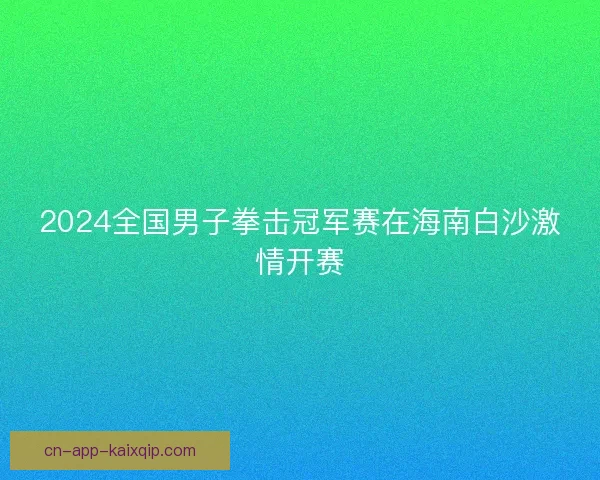 2024全国男子拳击冠军赛在海南白沙激情开赛